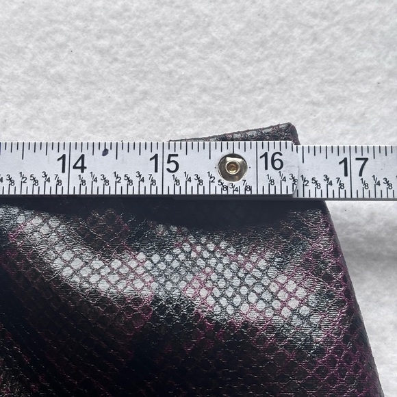 Jason Wu Snake Print Faux Leather lined Mini Skirt Purple Black Size 14 - Picture 3 of 8